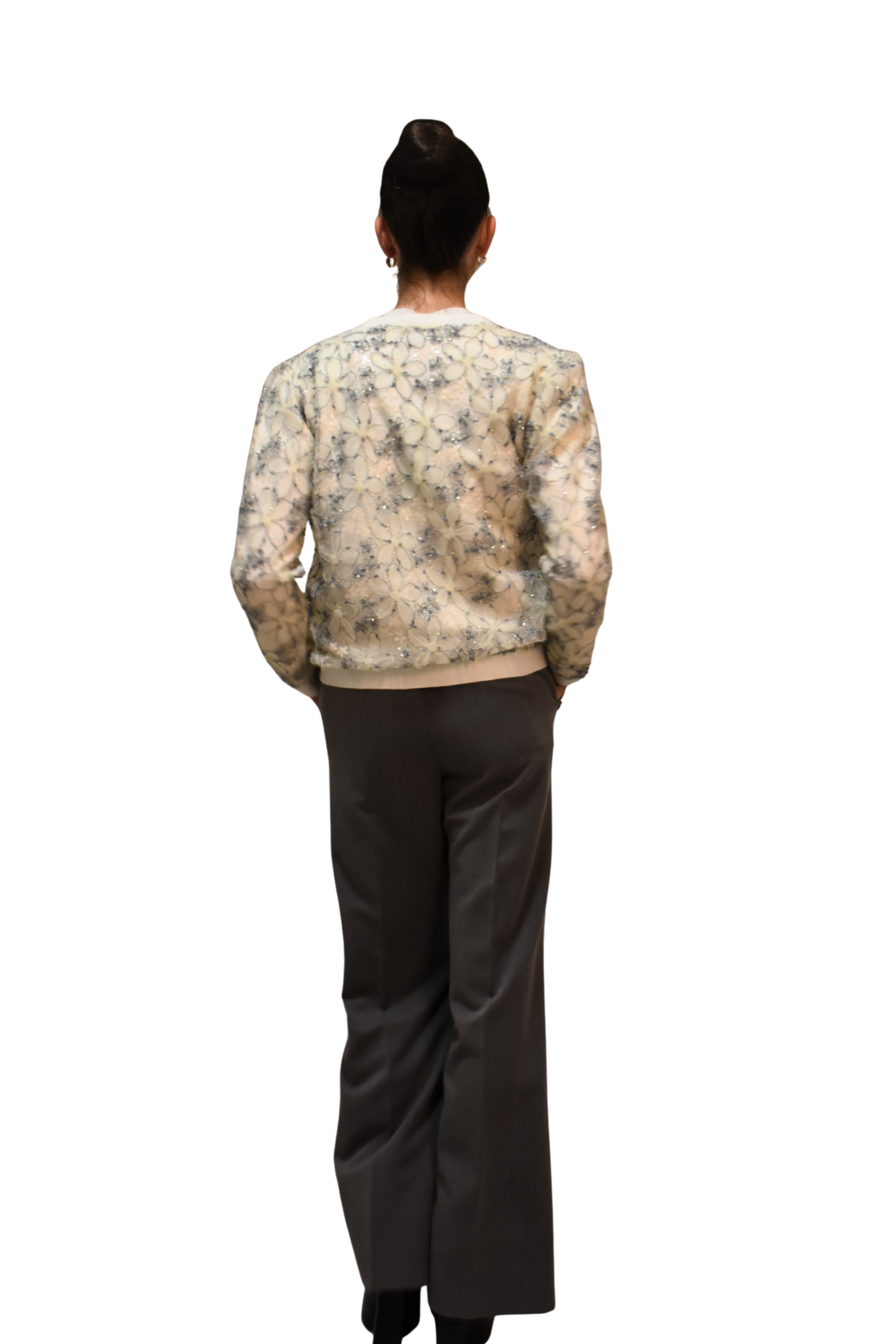 Cardigan doppiato in tulle e ricami Z.O.E.