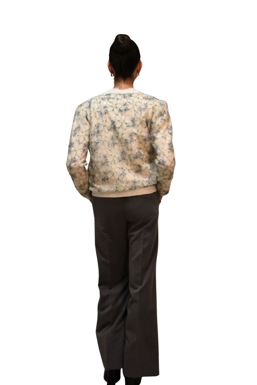 Cardigan doppiato in tulle e ricami Z.O.E.