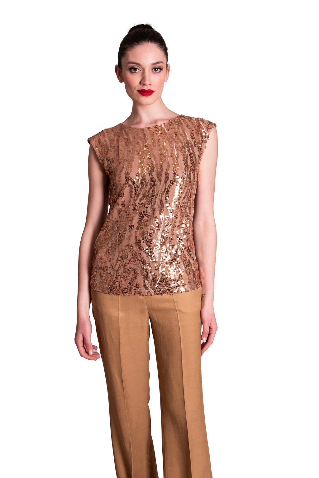 Blusa in tulle stretch con paillettes Z.O.E.