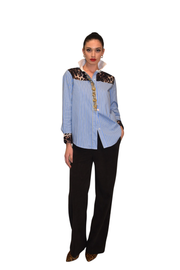 Camicia Di cotone a righe dettaglio cristalli Z.O.E.