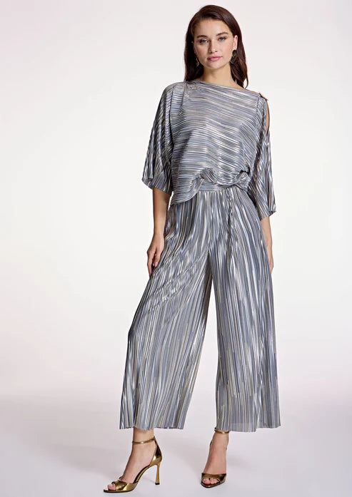 Blusa plissettata fantasia argento ALBA CONDE