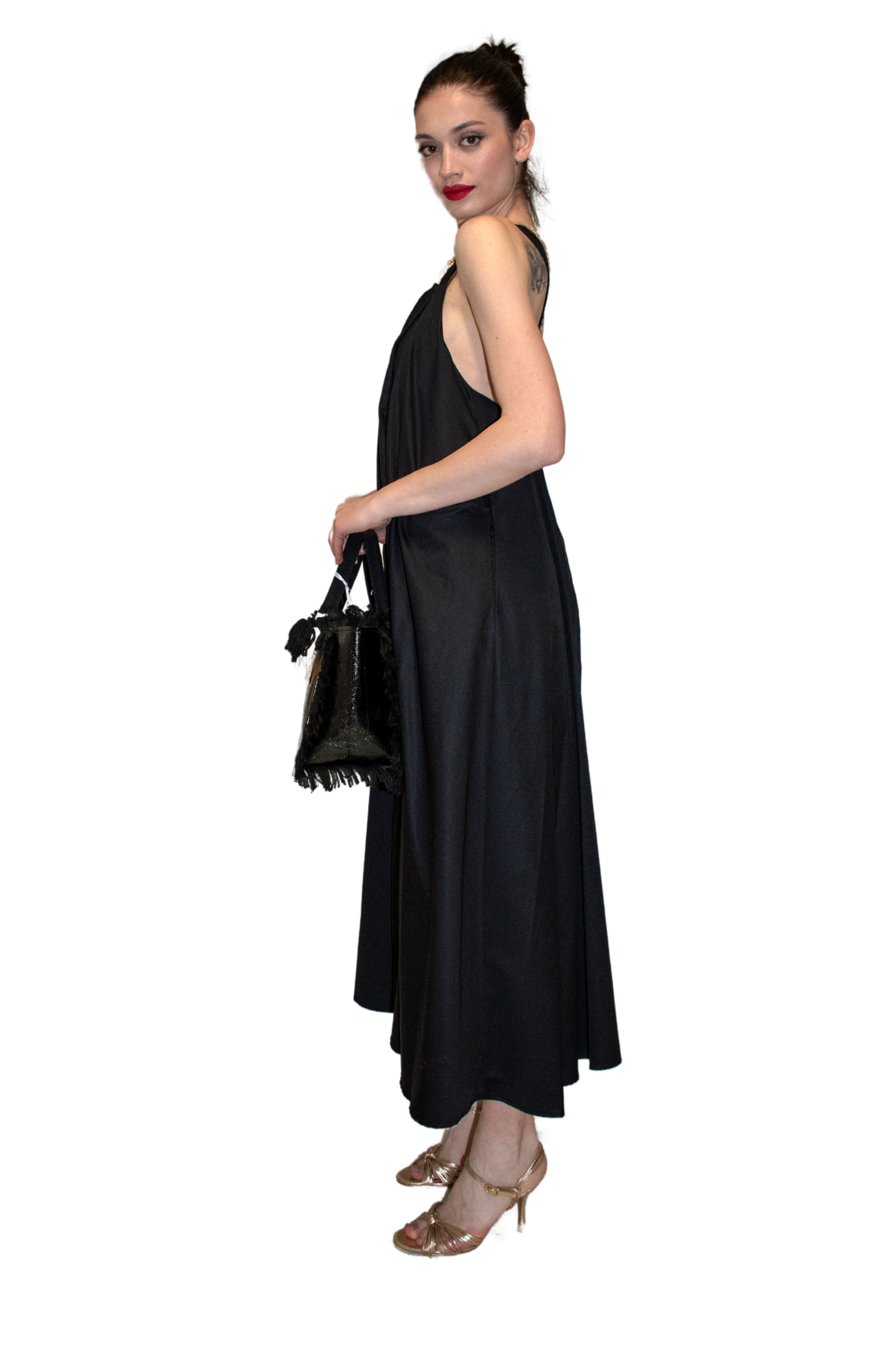 Borsa piccola in tessuto spalmato con logo ILARIA VITAGLIANO