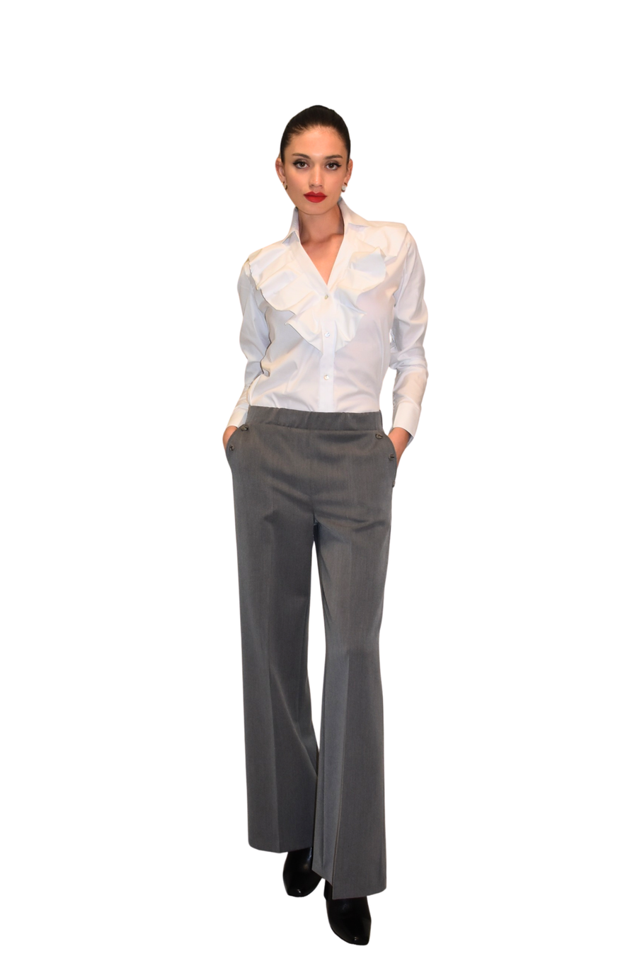 Camicia Shiki In Cotone stretch dettaglio rouches CHIARA BONI