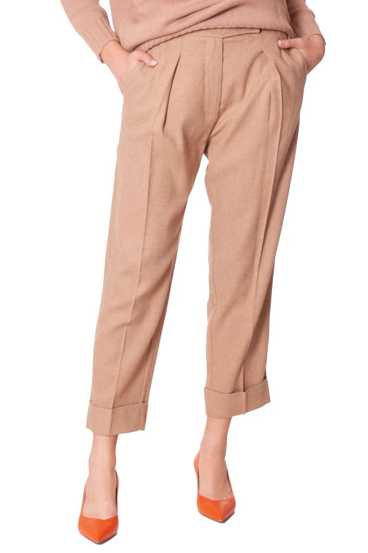 Pantaloni misto lana con pinces HANAMI D'OR