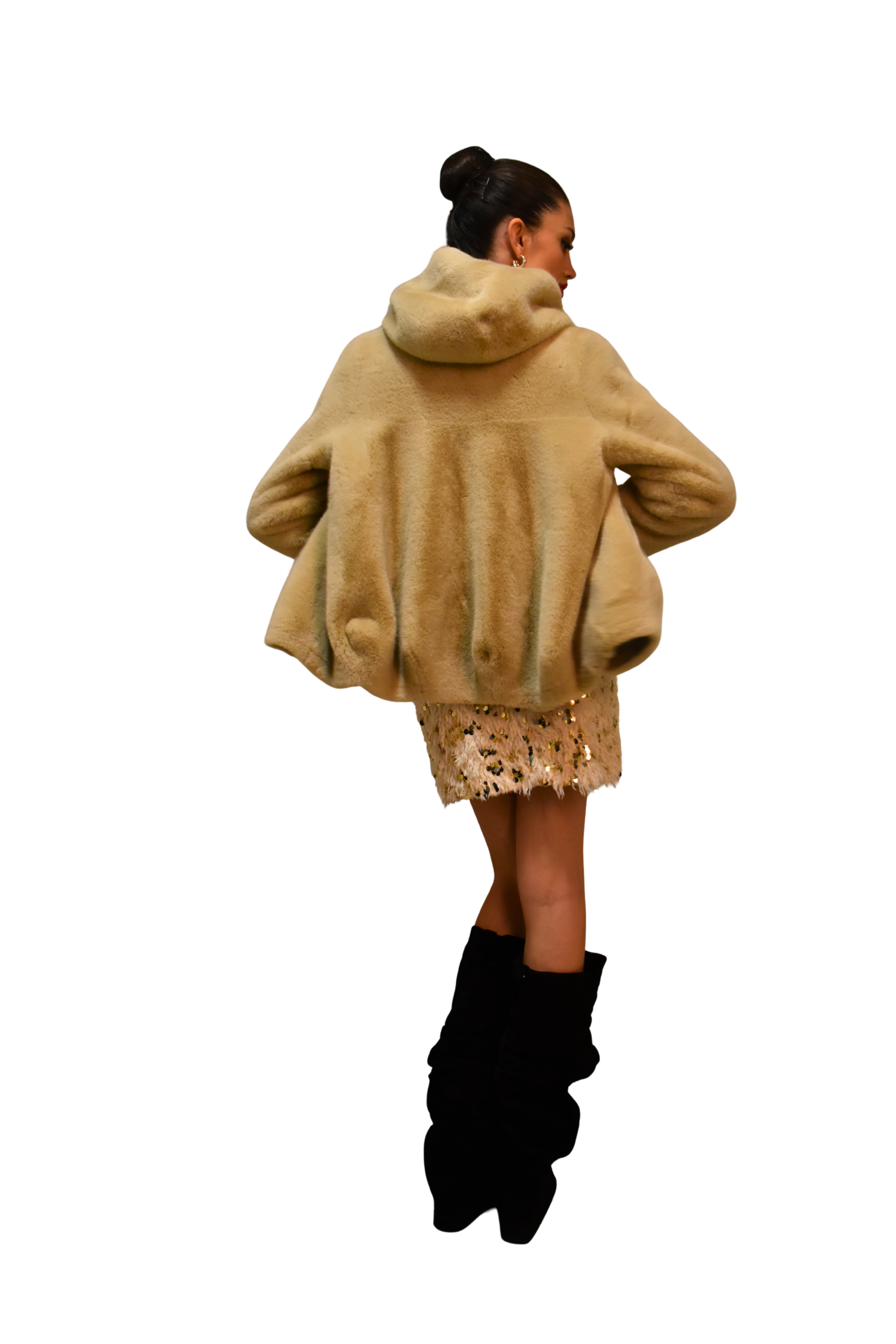 Blouson con cappuccio in ecopelliccia ANITIE'