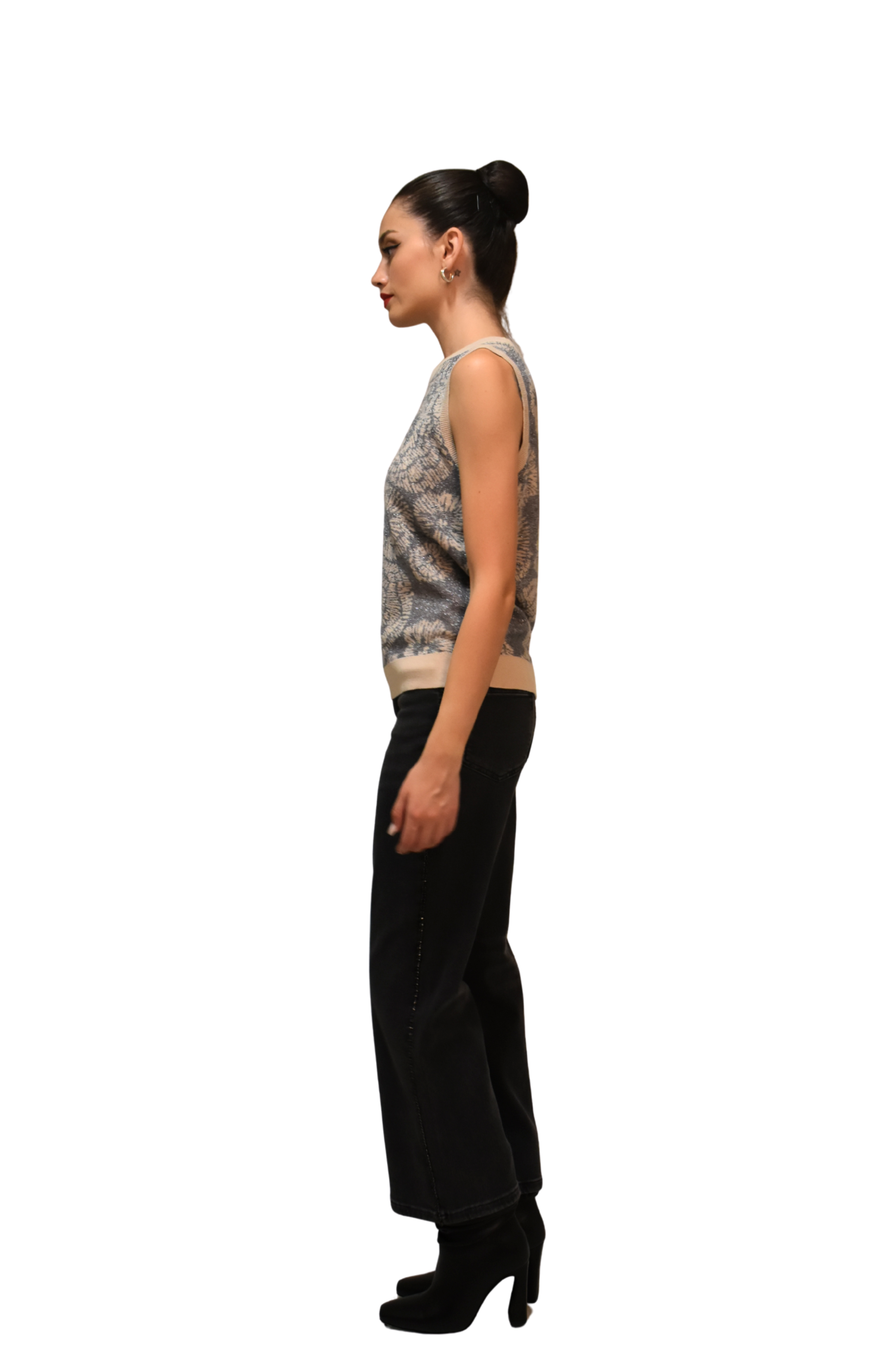 Maglia jacquard senza maniche in lurex Z.O.E.