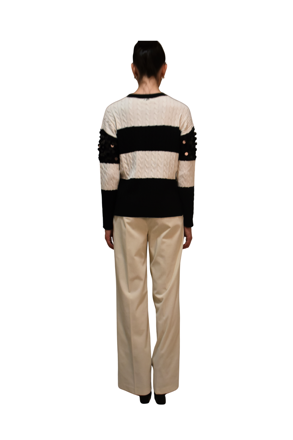 Maglia a trecce con inserti payettes LAFTY LIE