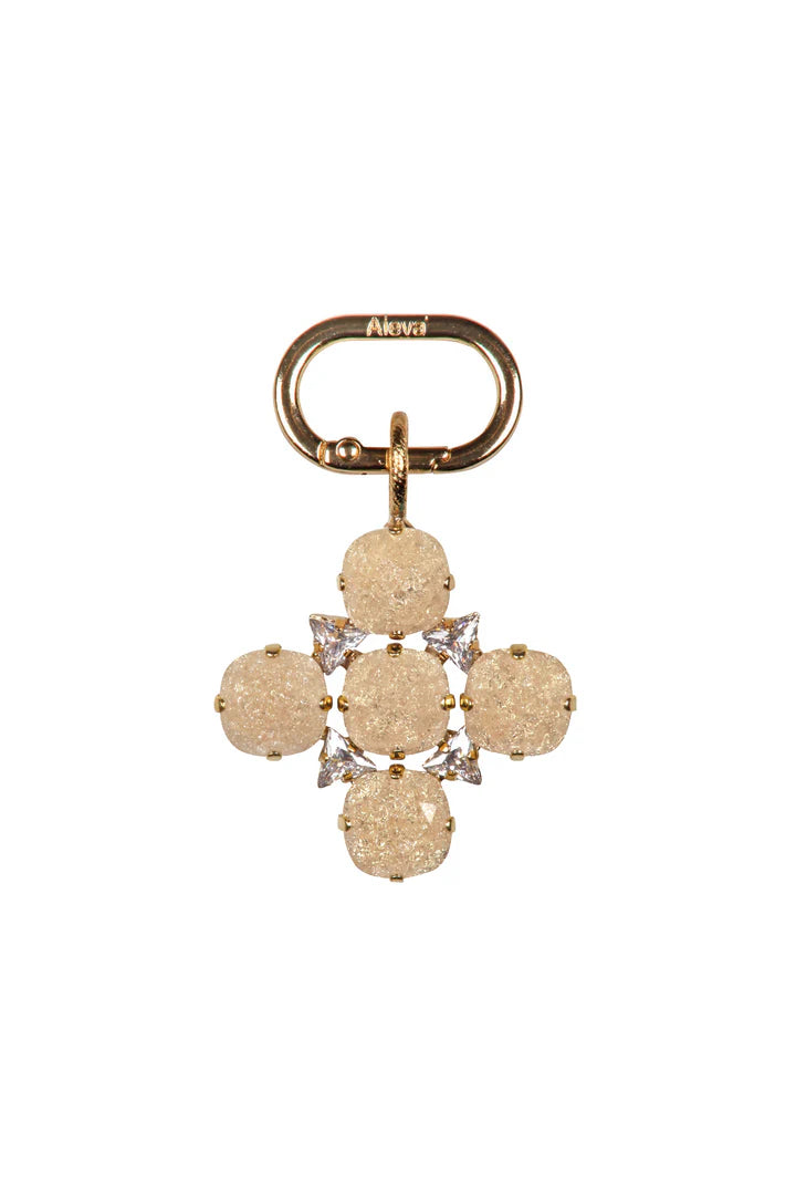 Ciondolo croce Fiore Sparkle cipria e oro ALEVA' BIJOUX