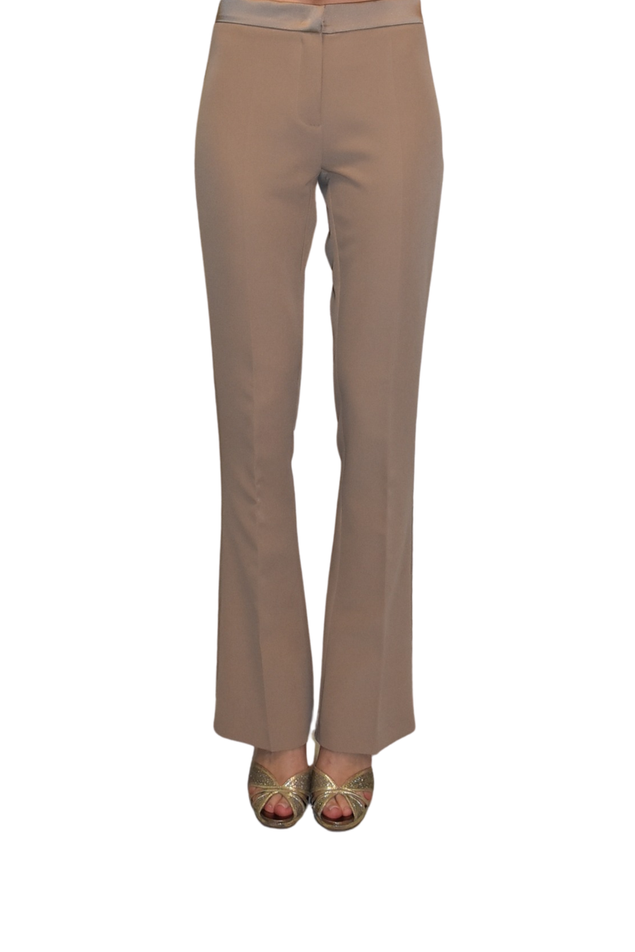 Pantalone a trombetta con bande di raso CLO'