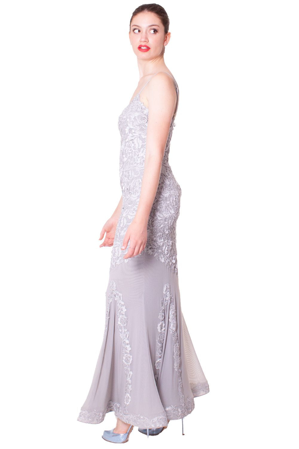 Abito Lungo Con Godè In Pizzo Macramè FOREVER UNIQUE