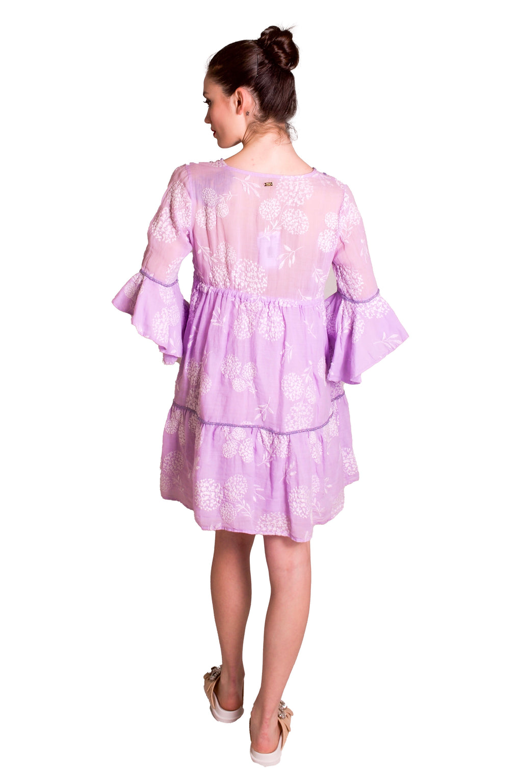 Caftano svasato in tessuto ricamato PHO