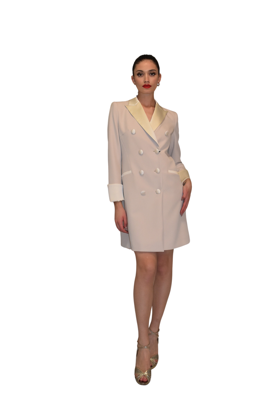 Abito robe-manteau con revers lucidi CLO'
