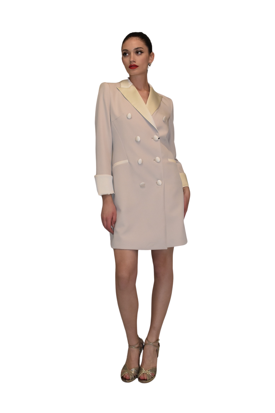 Abito robe-manteau con revers lucidi CLO'