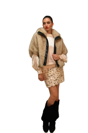 Blouson effetto cappa in pelliccia sintetica ANITIE'