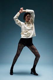 Maglia lavorazione a rilievo con perline Z.O.E.