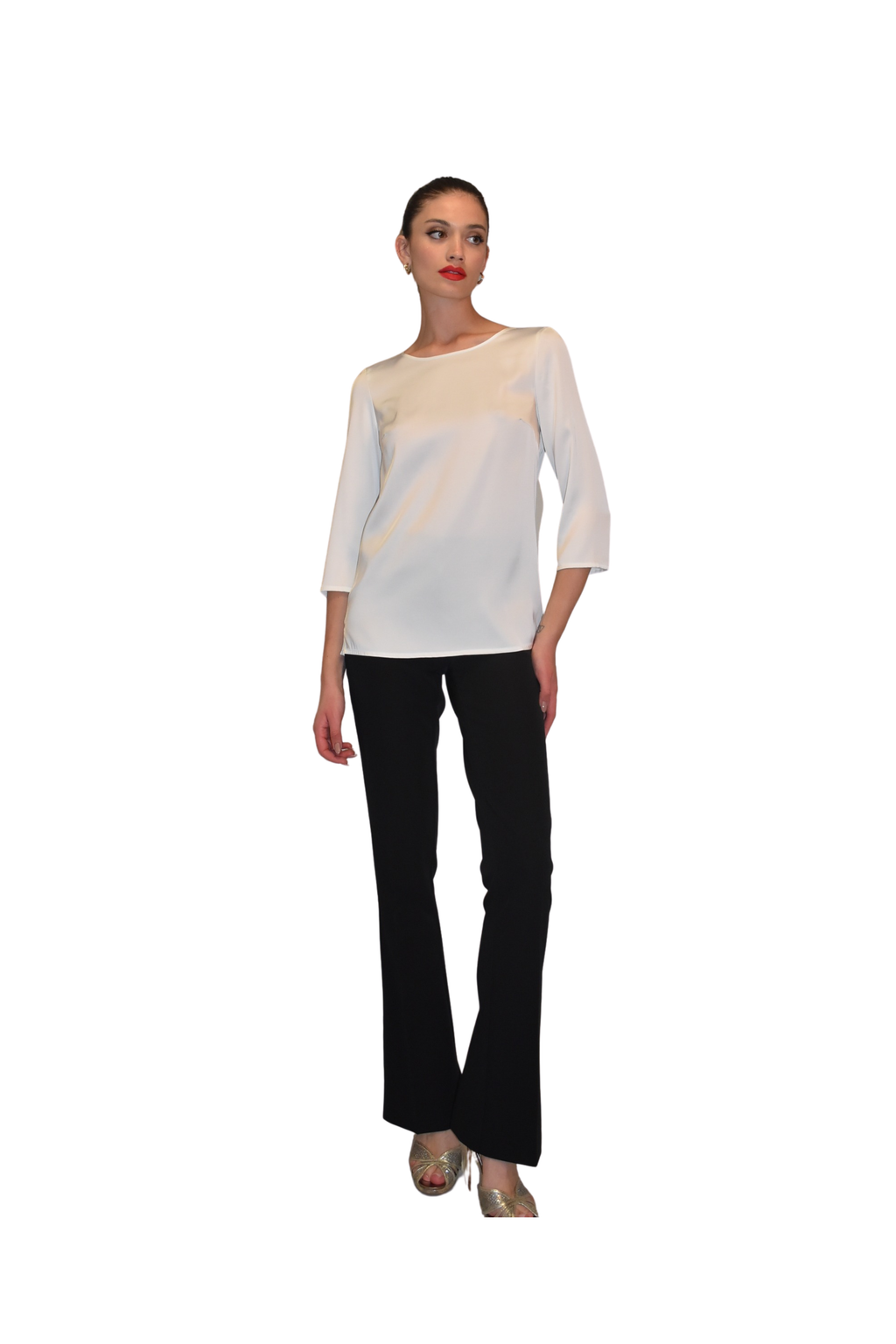 Blusa bianca In Raso Stretch CLO'