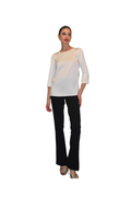 Blusa bianca In Raso Stretch CLO'