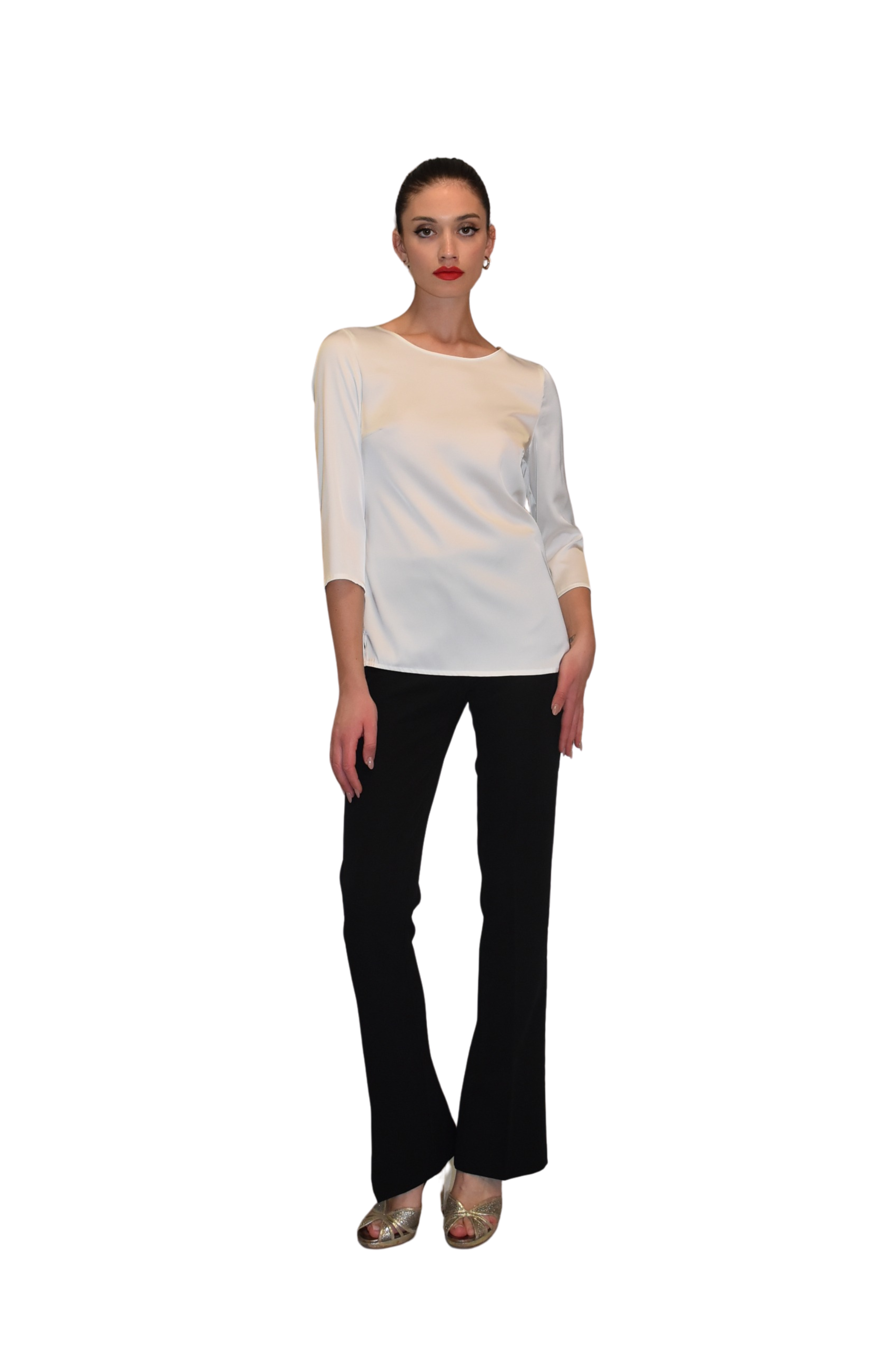 Blusa bianca In Raso Stretch CLO'