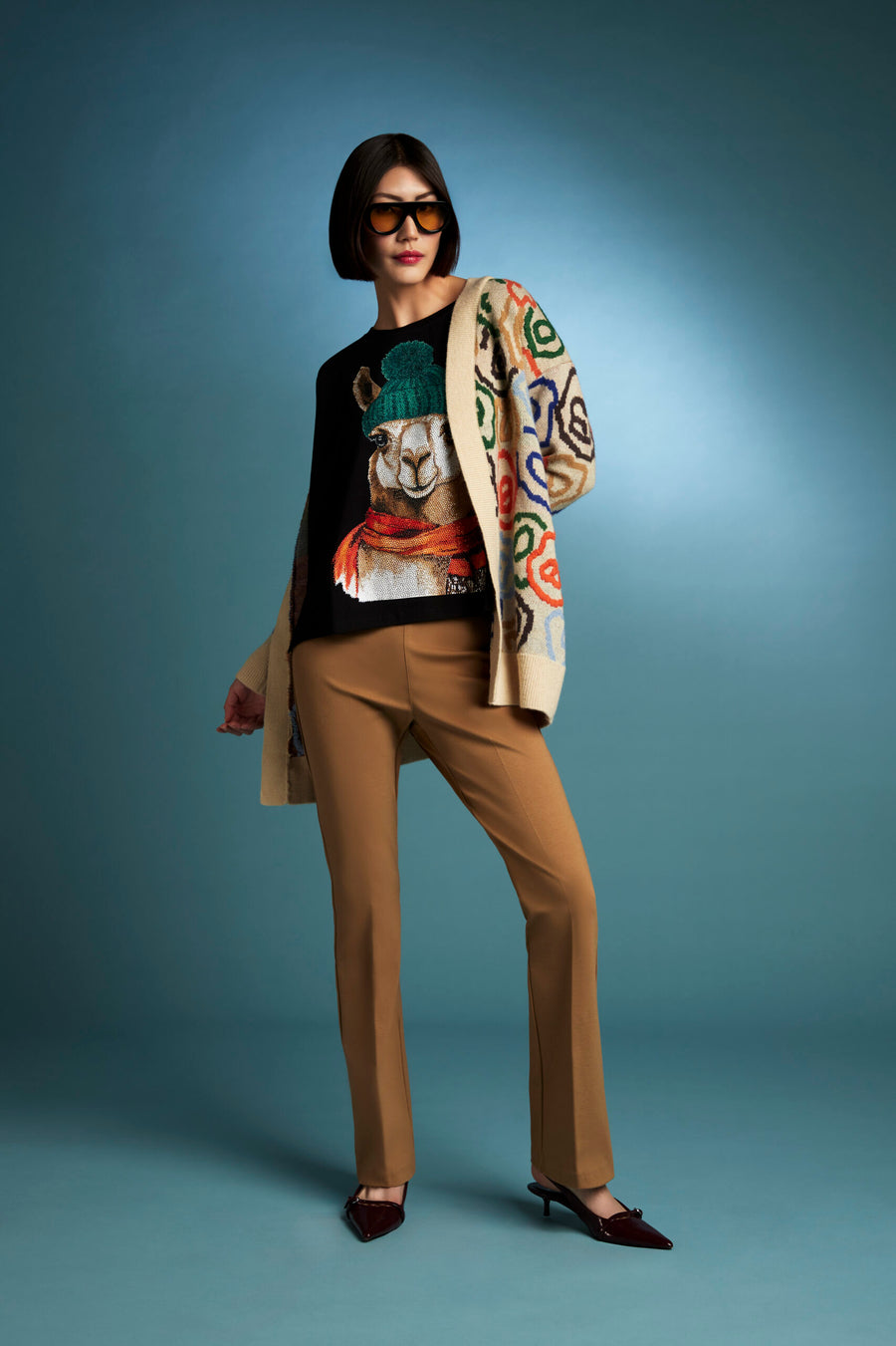 Cardigan lungo in maglia fantasia Z.O.E.