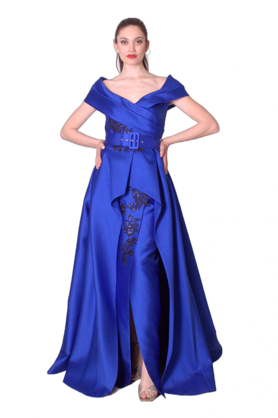 Abito lungo con doppia gonna ricamata MANUEL GARCIA