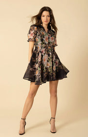 Abito a ruota in organza floreale HALE BOB