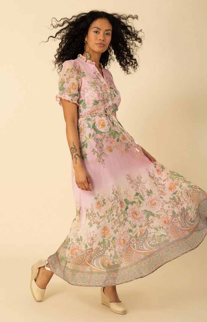 Abito lungo svasato in organza di seta HALE BOB