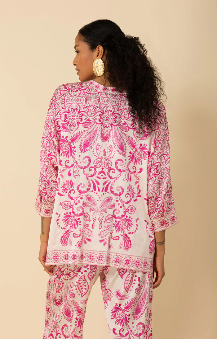 Camicia di raso in seta stampata HALE BOB