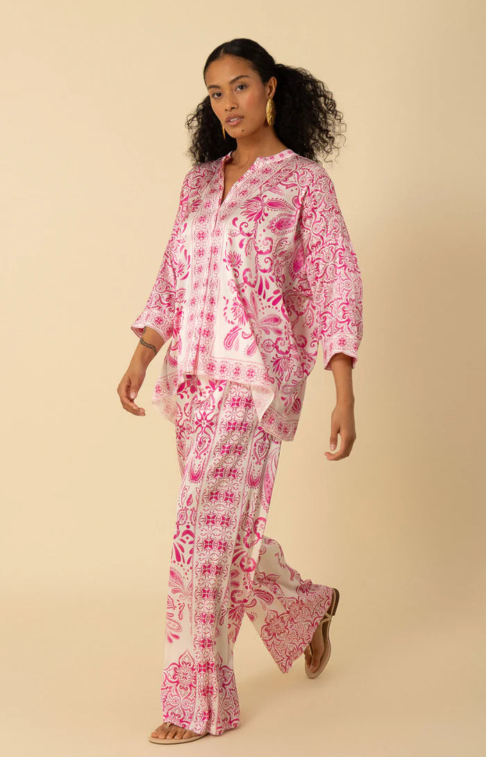 Camicia di raso in seta stampata HALE BOB