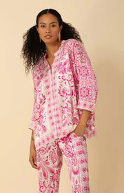 Camicia di raso in seta stampata HALE BOB