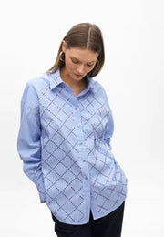 Nuova Collezione Camicia Di cotone a righe con cristalli LOLA CASADEMUNT