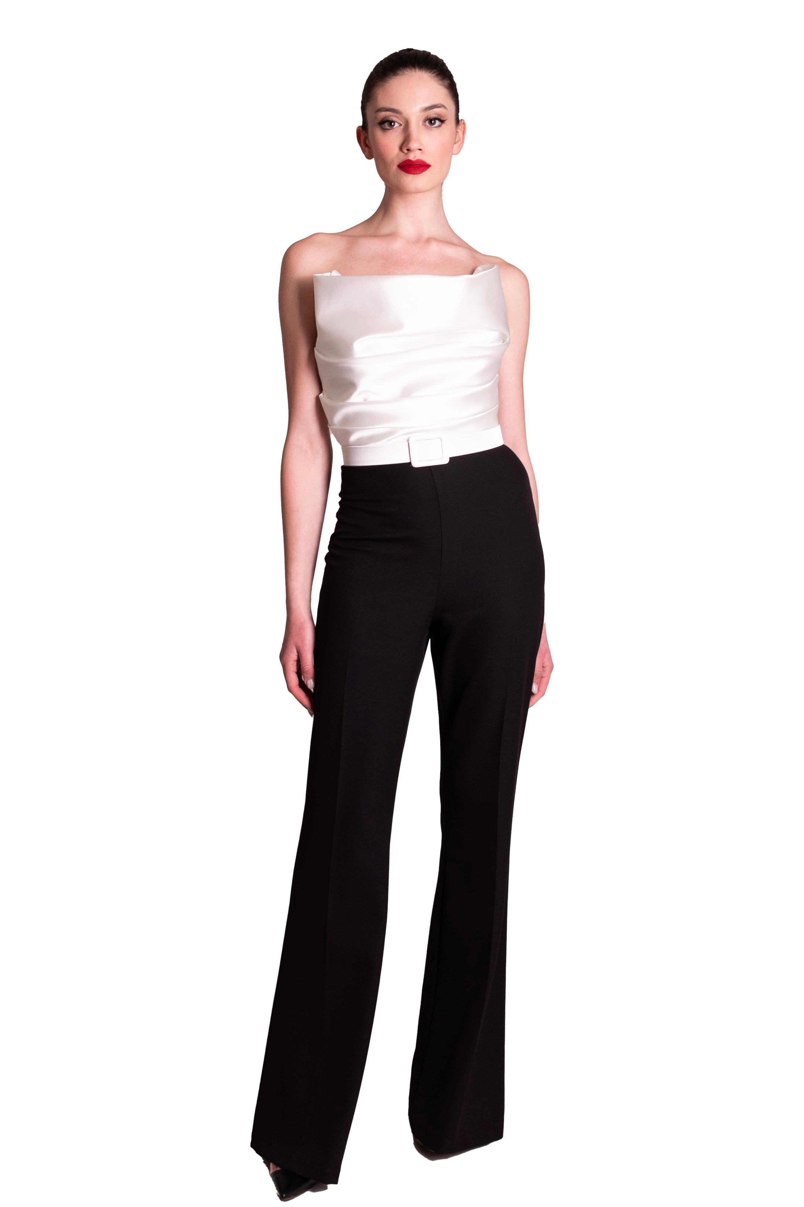 Tuta bicolor con bustier di raso META 4