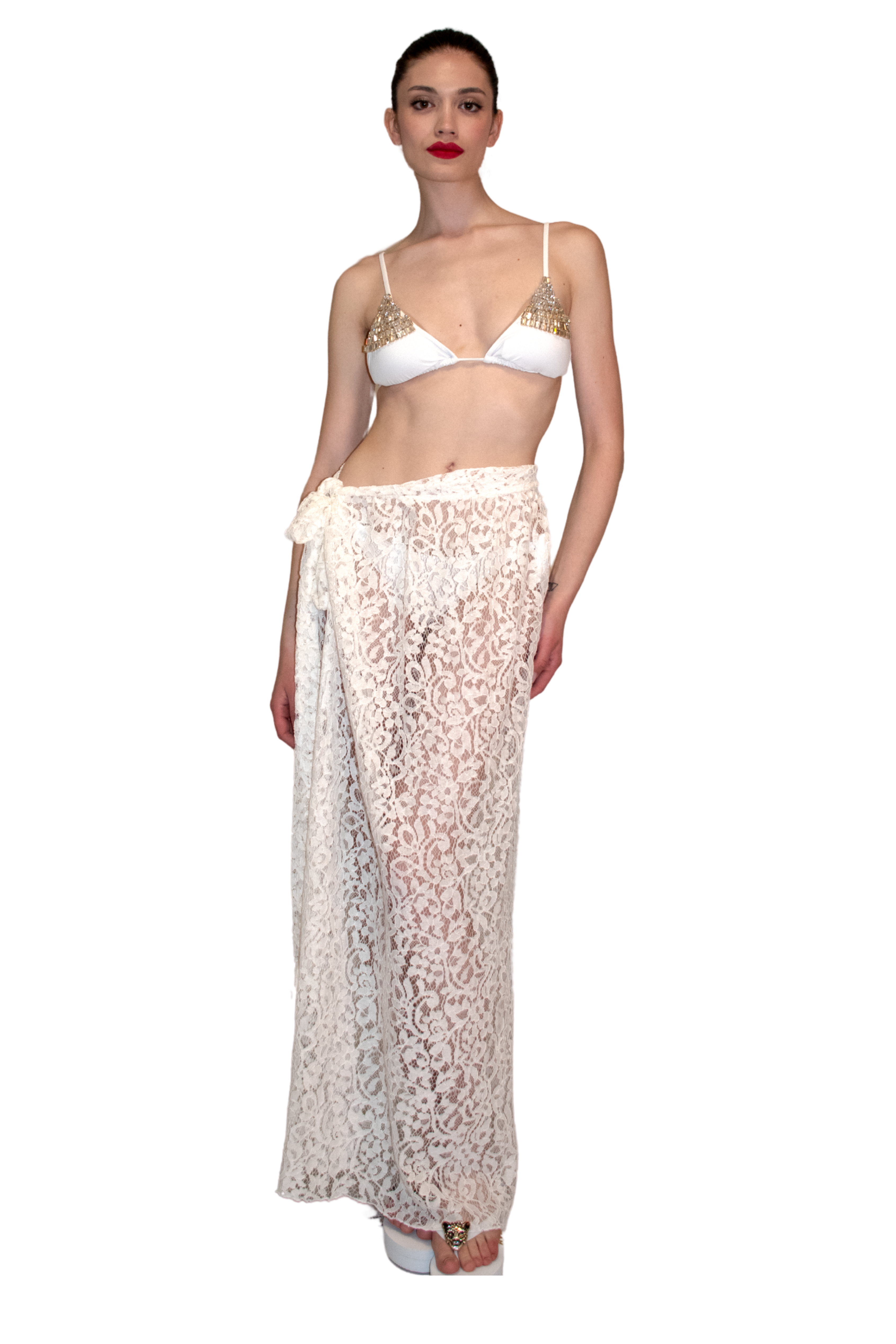 Pareo gonna in pizzo bianco ILARIA VITAGLIANO