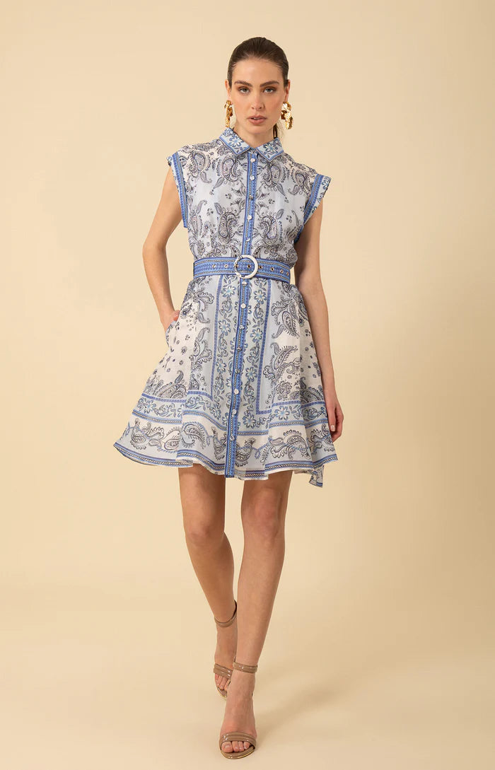 Abito svasato chemisier in organza di seta HALE BOB