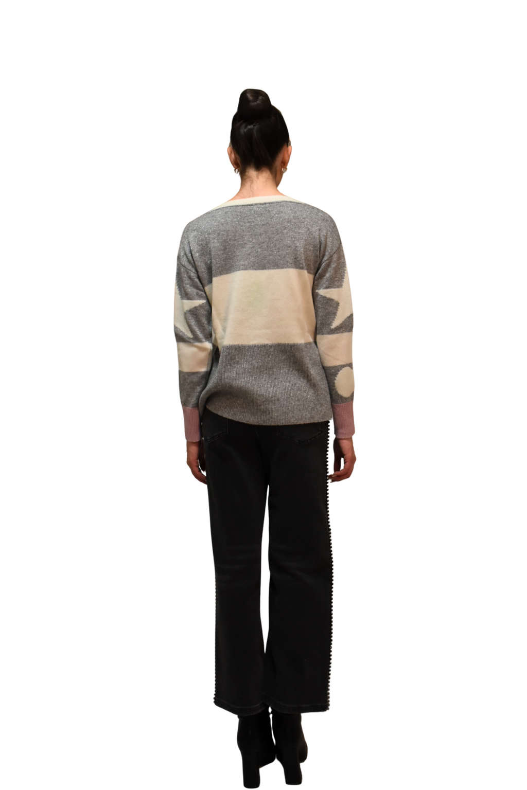 Maglia a righe misto lana dettaglio fiore Z.O.E.