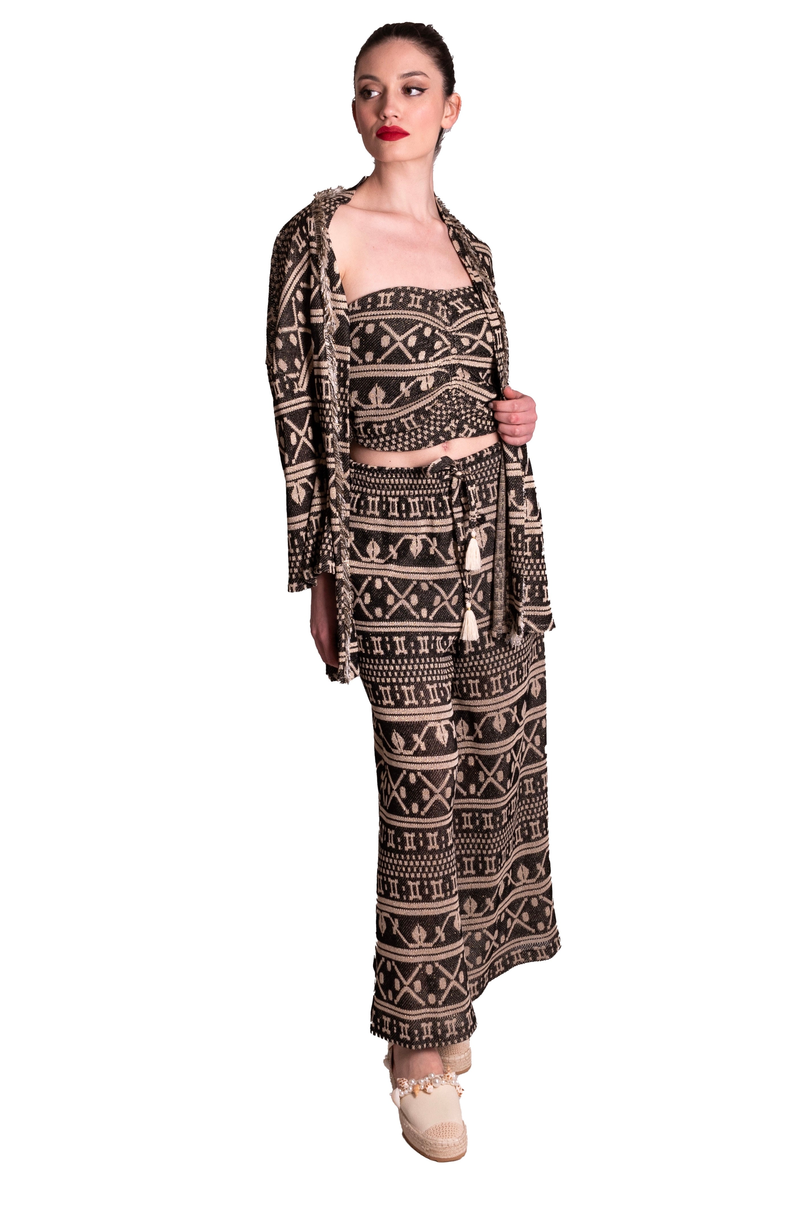 Giacca kimono in maglia jacquard ANITIE'