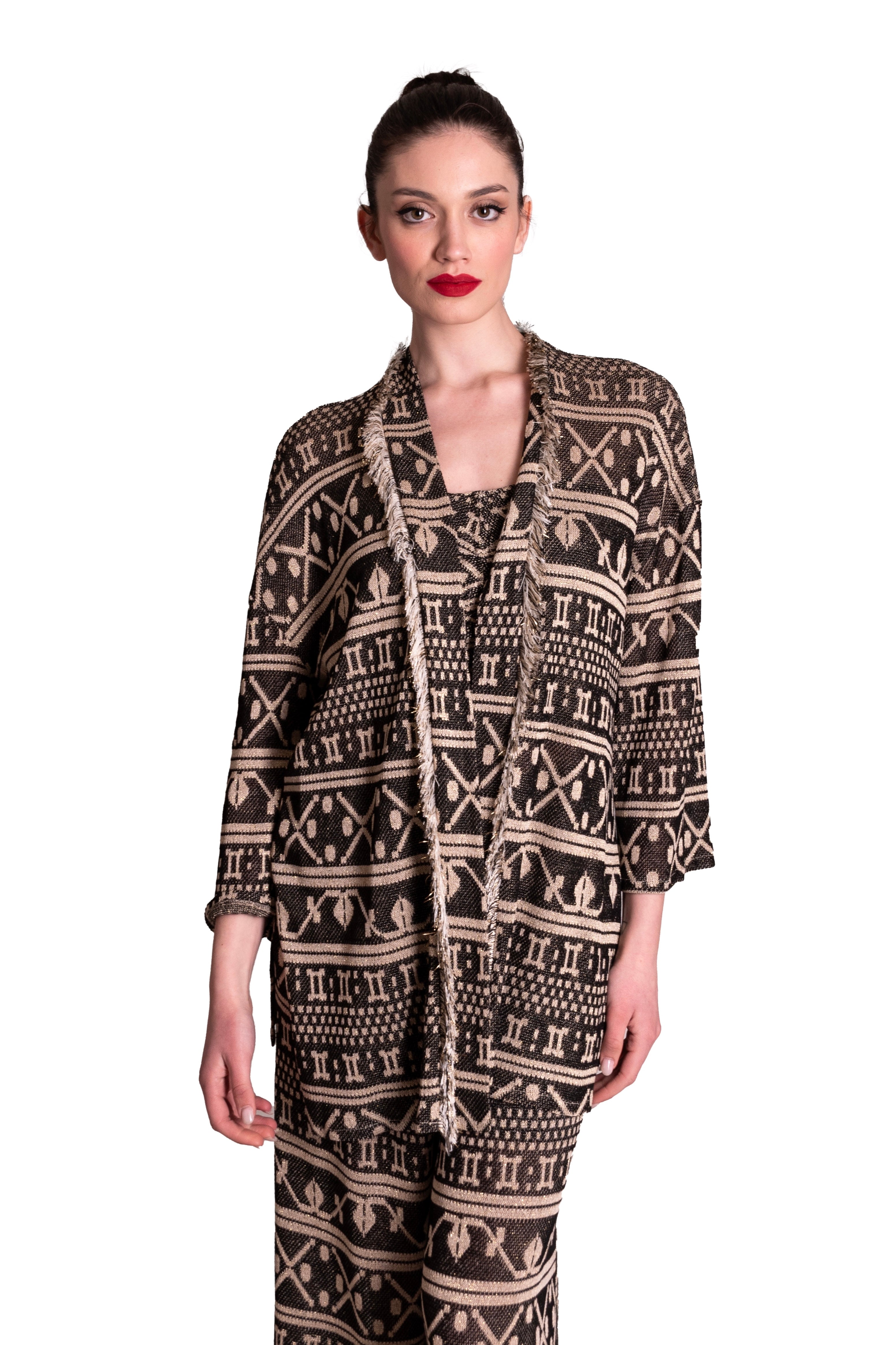 Giacca kimono in maglia jacquard ANITIE'