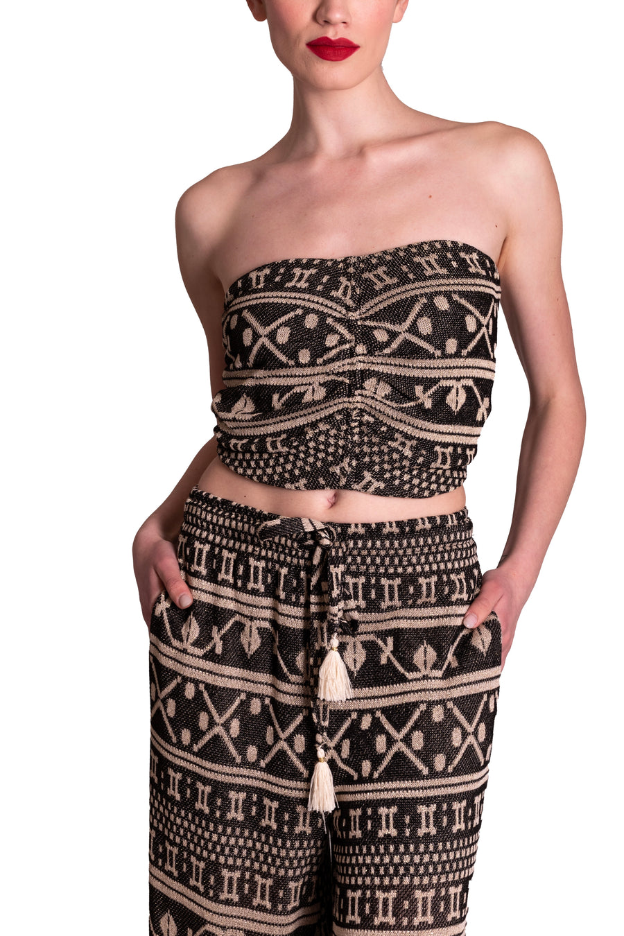 Top a fascia in maglia jacquard ANITIE'