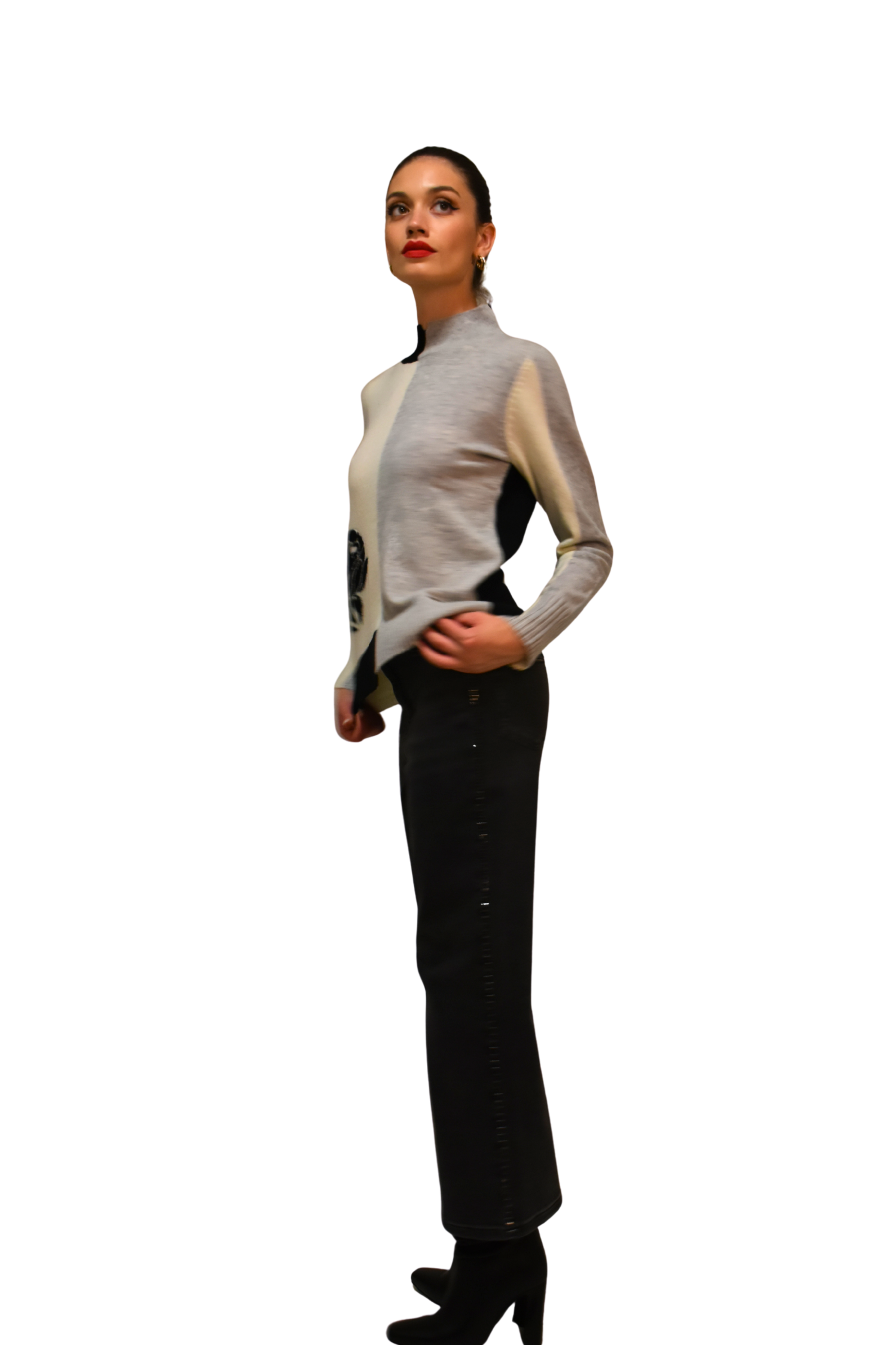 Maglia misto cashmere ricamo fiore LAFTY LIE