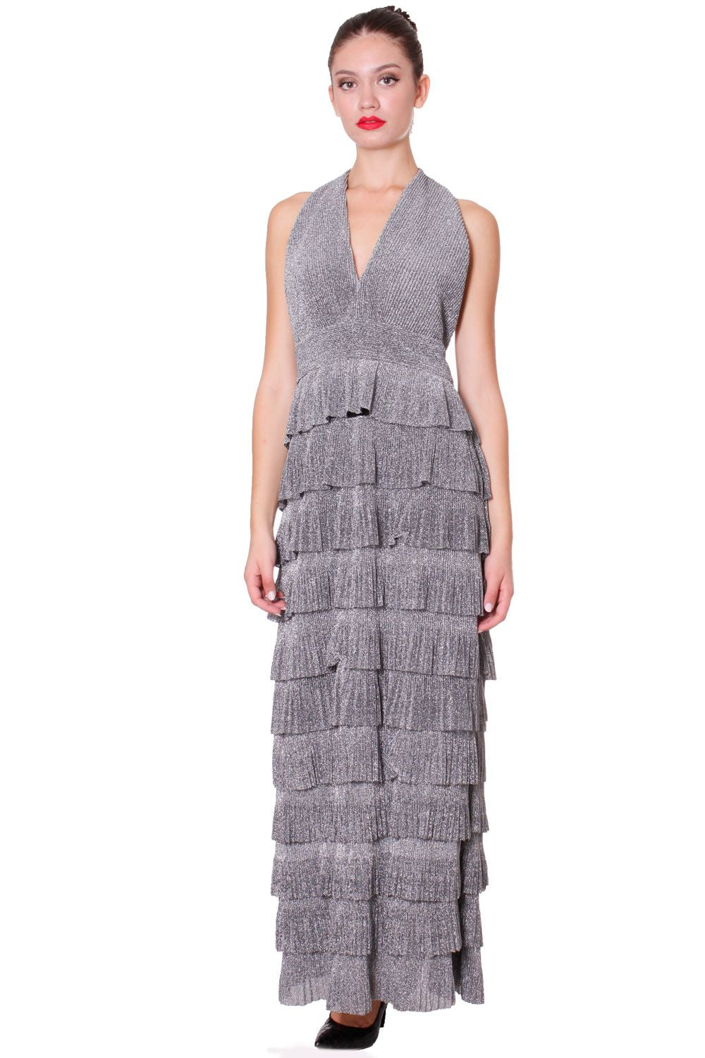 Abito Lungo A Balze Plissè FOREVER UNIQUE