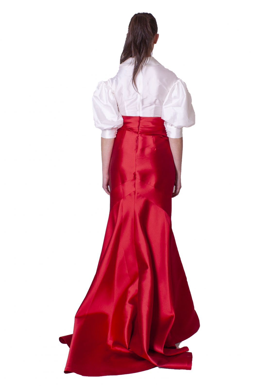 Abito lungo a sirena con blusa a contrasto MANUEL GARCIA