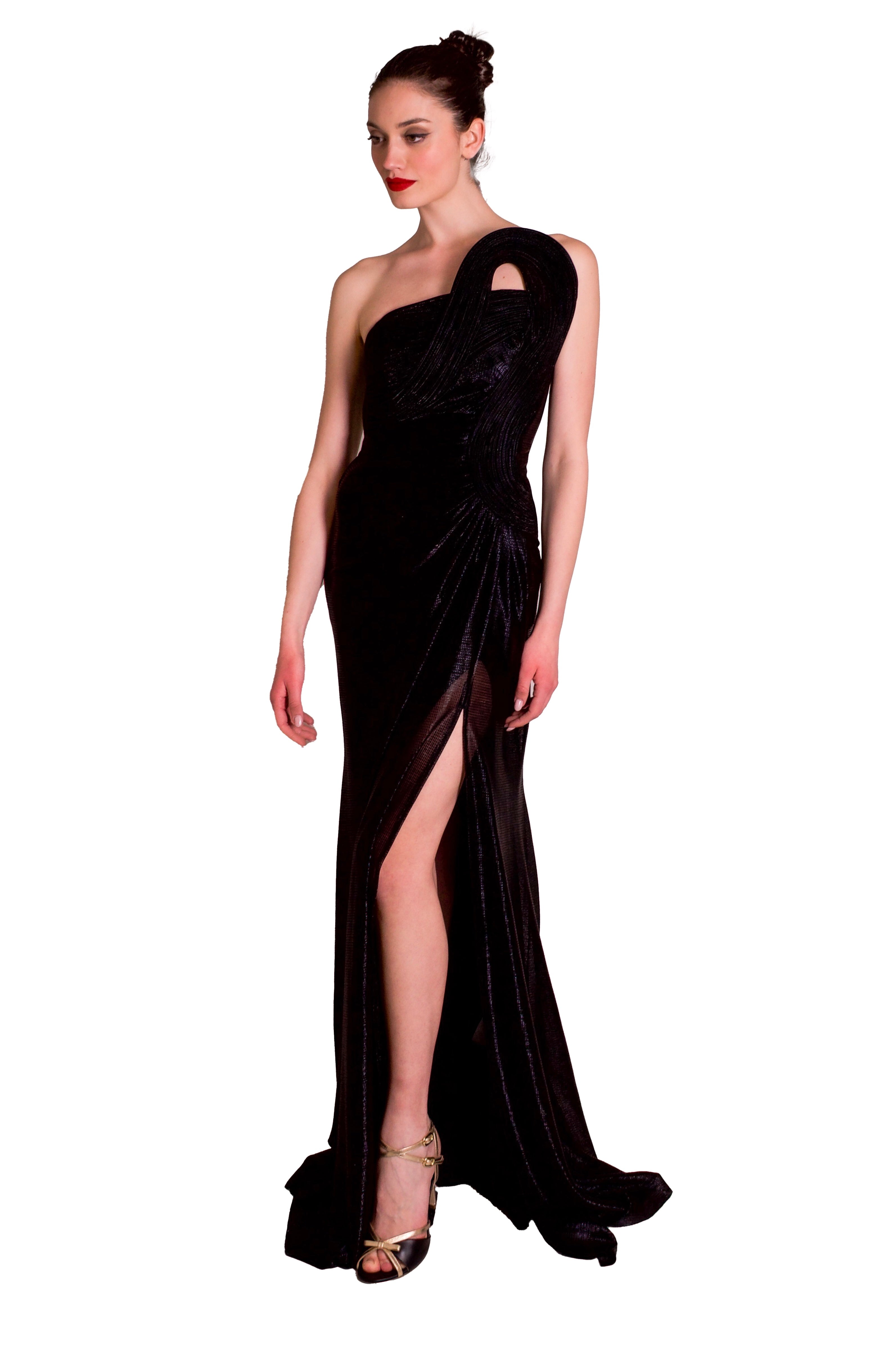 Abito bustier Lungo laminato Con bustino plissè META 44