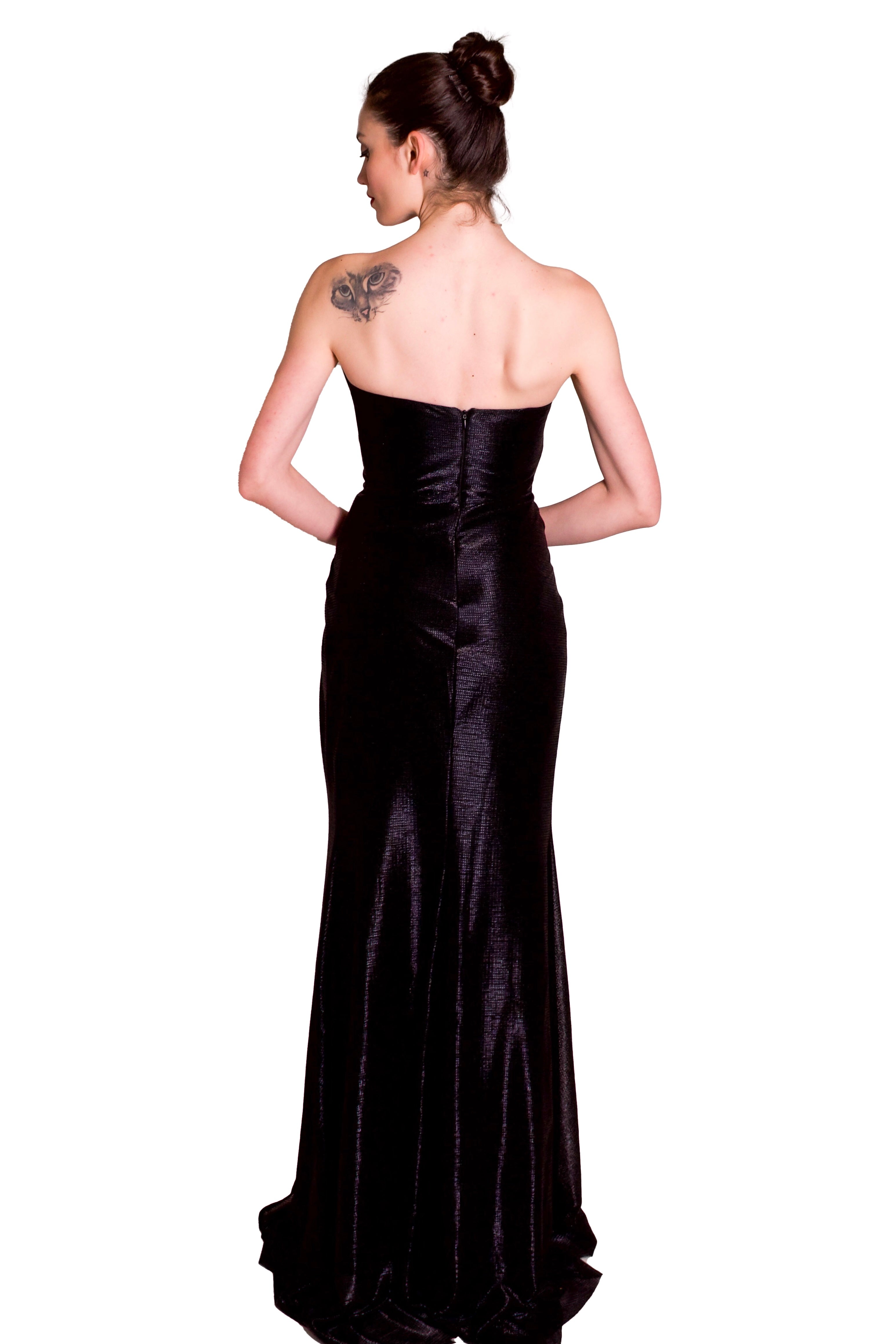 Abito bustier Lungo laminato Con bustino plissè META 44