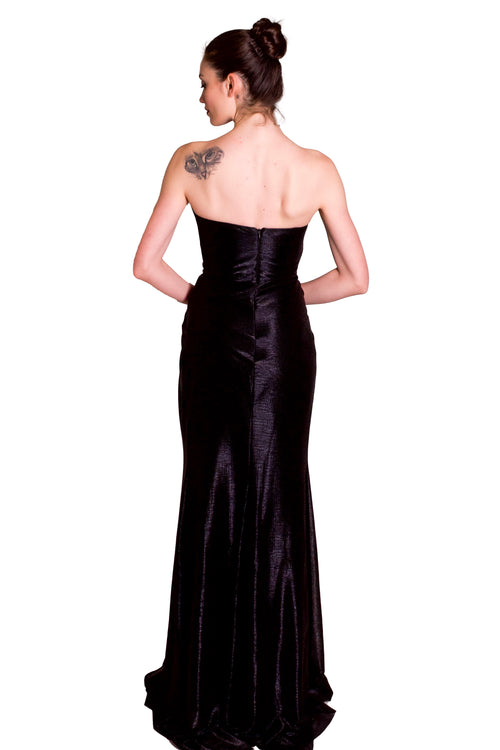 Abito bustier Lungo laminato Con bustino plissè META 44