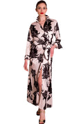 Abito lungo di raso stampato ANTONELLA BRAVI