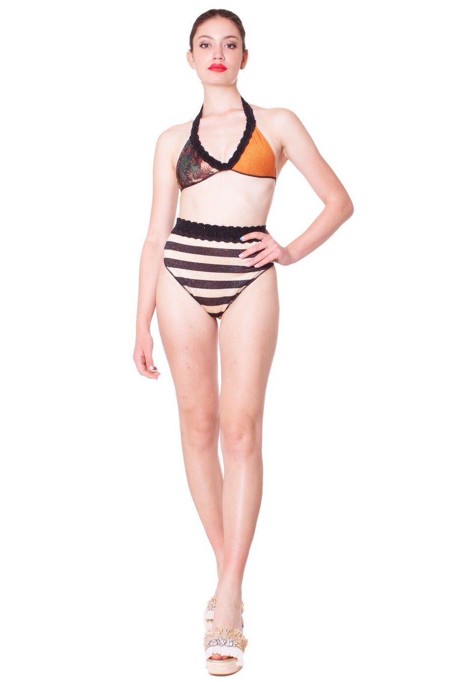 Costume bikini triangolo con slip a via alta F**K