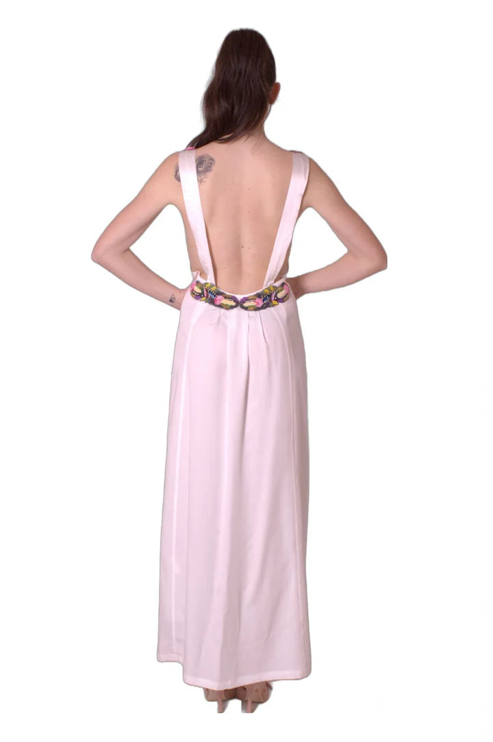 Abito Lungo Con Spalline Ricamate MAURIZIO