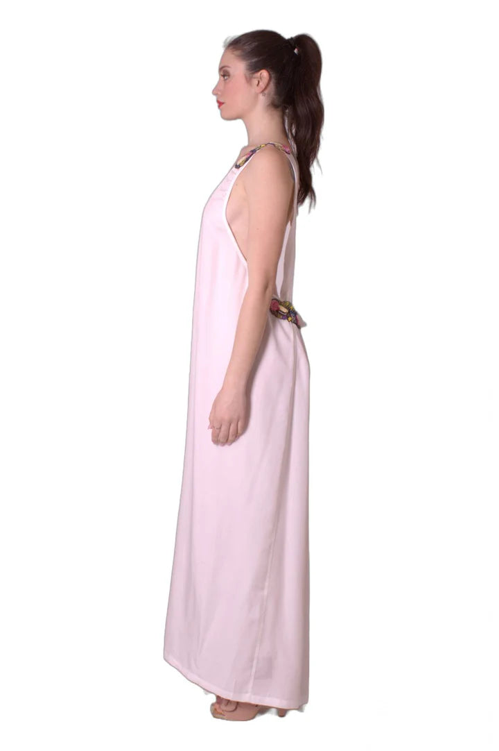 Abito Lungo Con Spalline Ricamate MAURIZIO