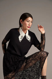 T-shirt con colletto gioiello Z.O.E