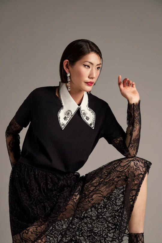 T-shirt con colletto gioiello Z.O.E