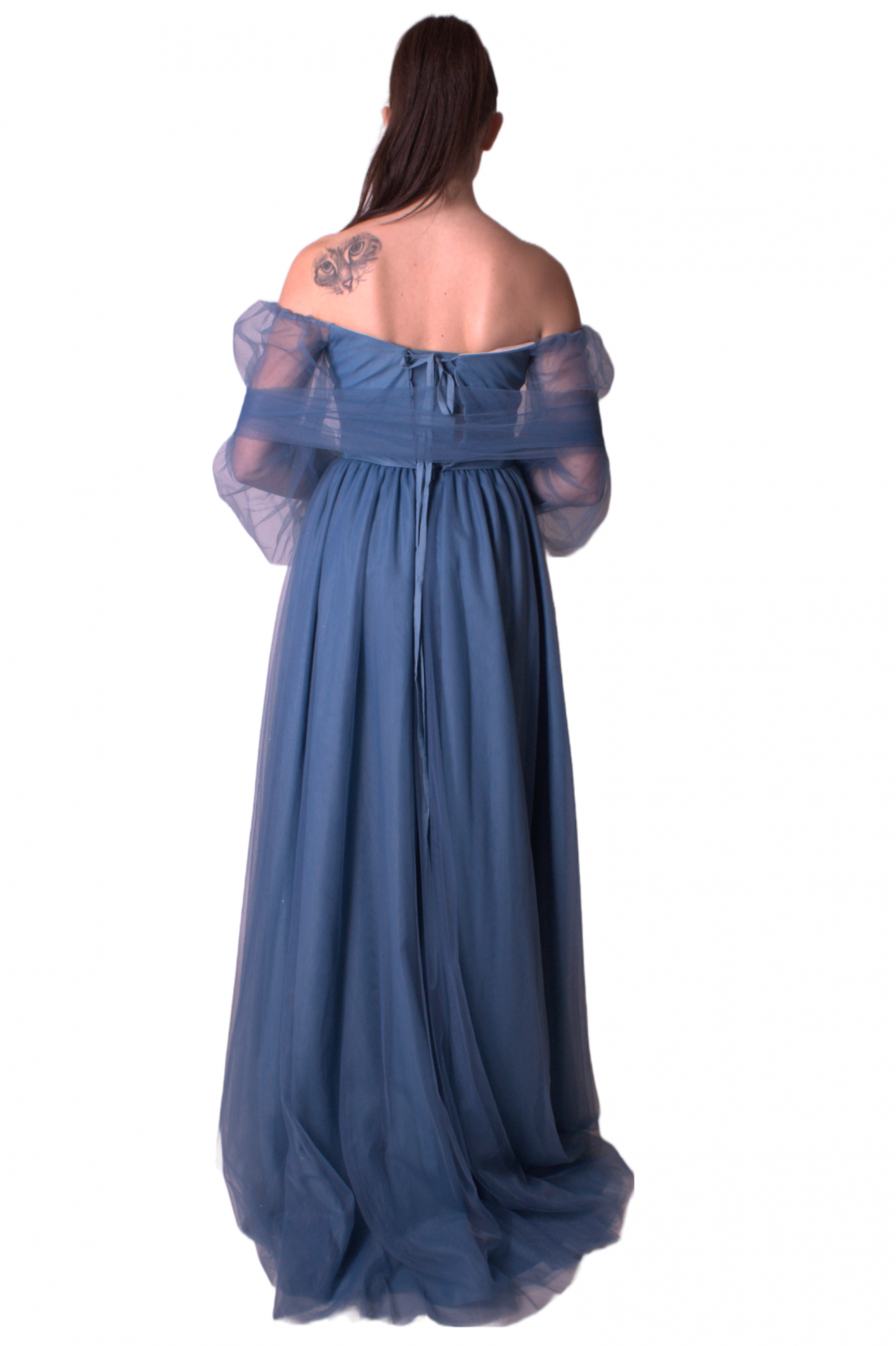 Abito lungo di tulle con spalle scoperte ENVIER'